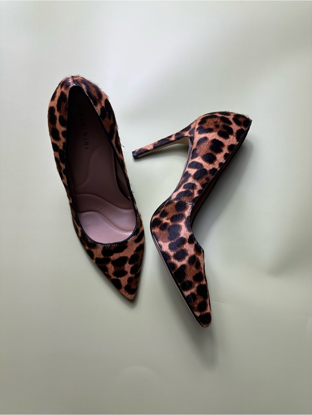Gianni Bini Leopard Print Pointed Toe Pumps - Brown/Black - Picture 12 of 16